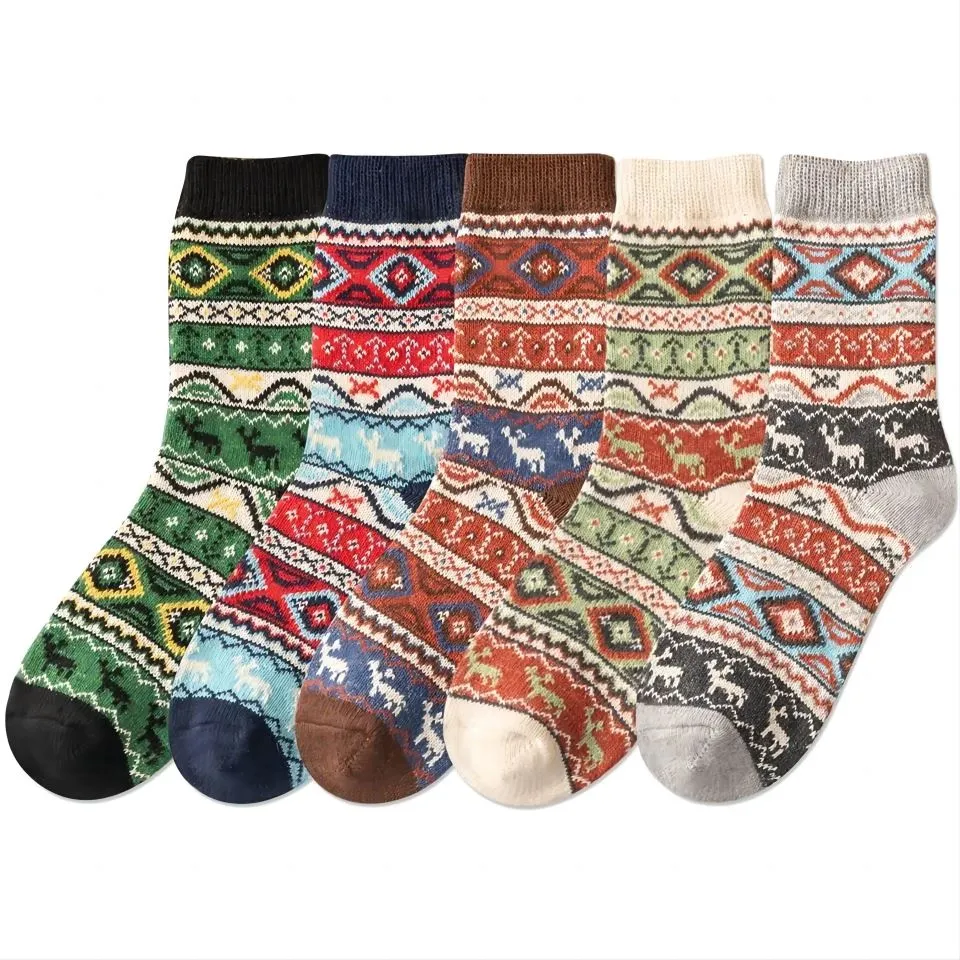 Damen Winter Woll Crew Socken